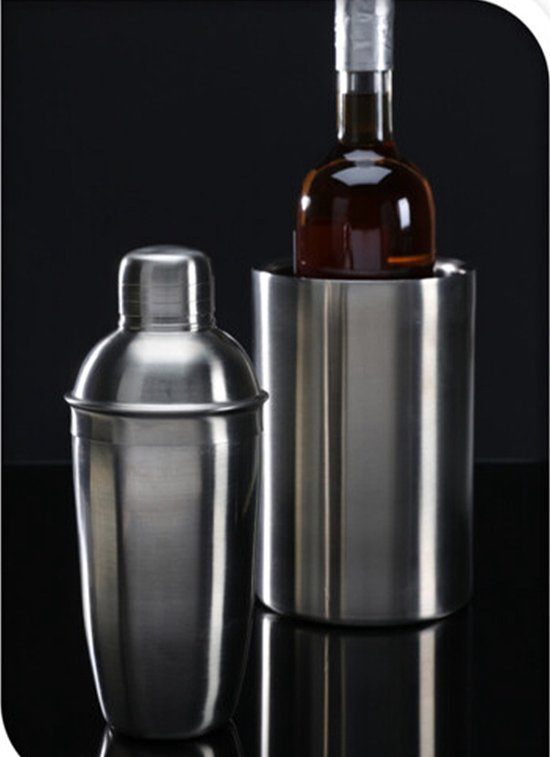 Bar set cocktail shaker & wijn cooler 500ml