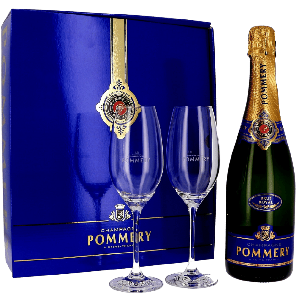 Pommery Champagne Brut Giftbox + 2 glazen 75cl