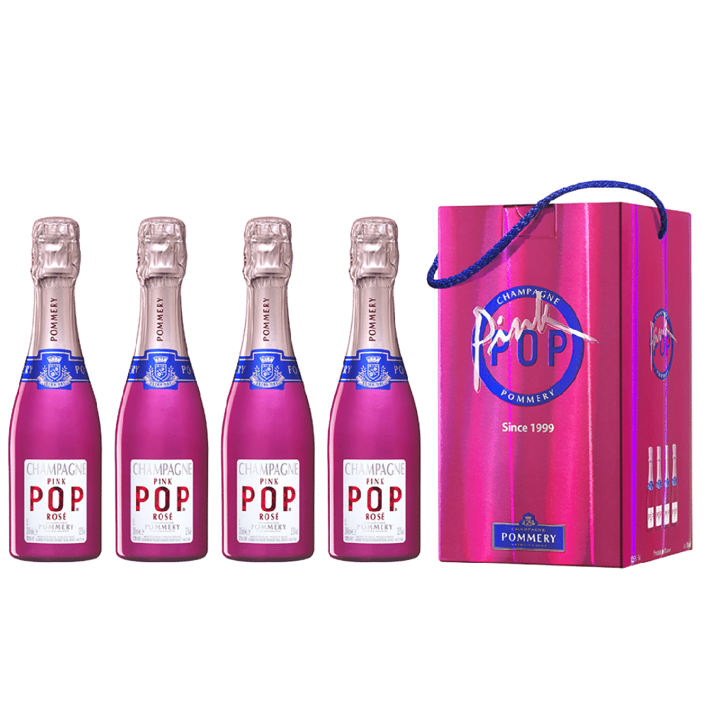 Pommery Champagne Pack de 4 POP Rosé 20cl