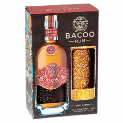 [2000688] Bacoo 7 Years Tiki Rum Giftbox 70cl